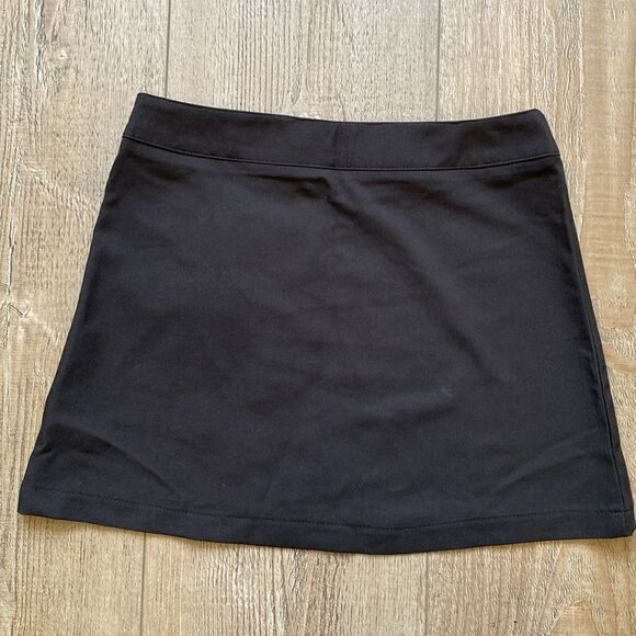 Dolls Kill Brand Widow Black Mini Skirt with Faux Leather Side Buckle Accents - Picture 3 of 3